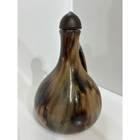 Brush McCoy Pottery 7" inch Decanter Music Box Onyx Glaze FOR PARTS w Stopper - Picture 2 of 8